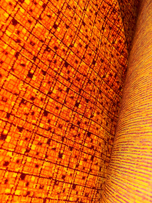 fabric by the meter Greater Manchester / SELNEC 1970s Tartan Check Moquette Fabric