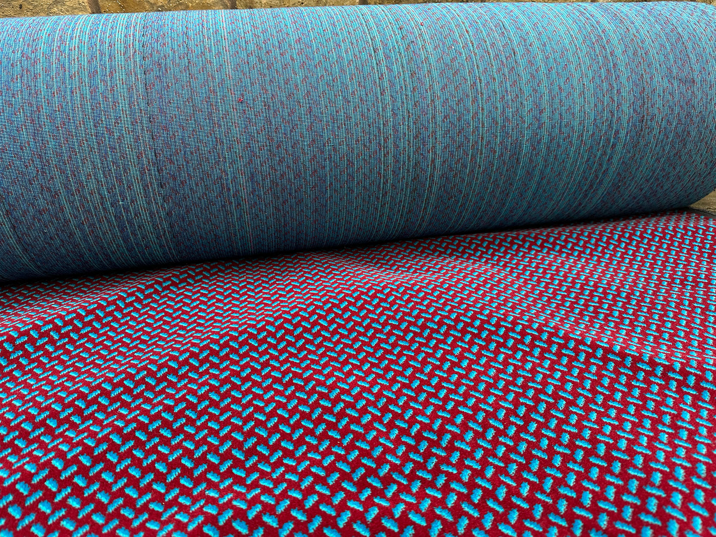 Red and Blue Rail Moquette