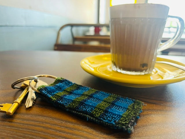 British Rail Bournemouth Blue Moquette Keyring