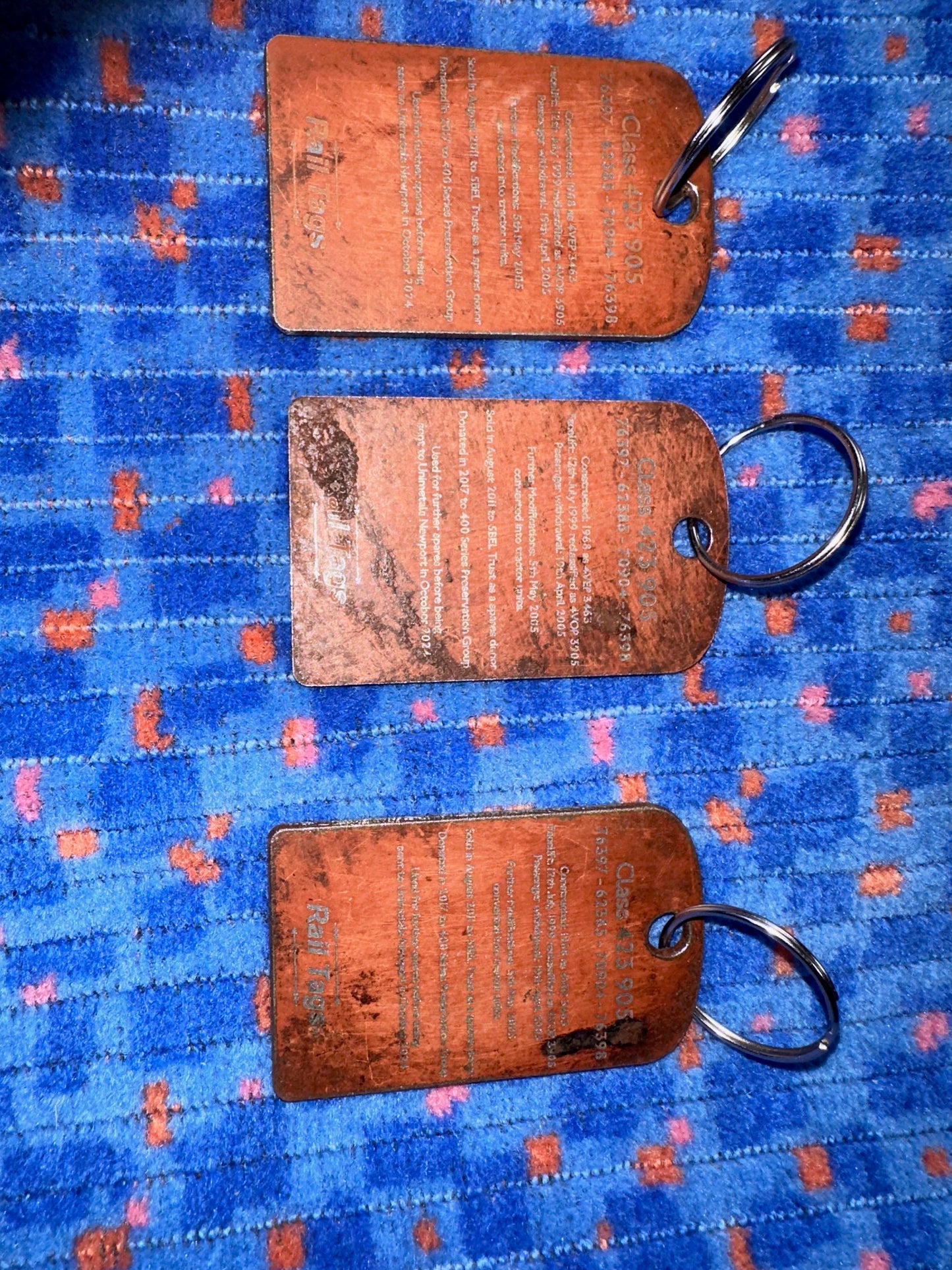 British Railway 1950's Slam Door Tags made from Railway cariage423/9 4 VOP Tag