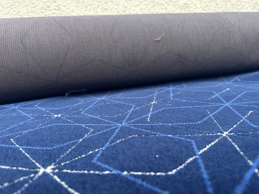 Blue Geodes Bus/Coach Moquette Fabric Sold by the Metre