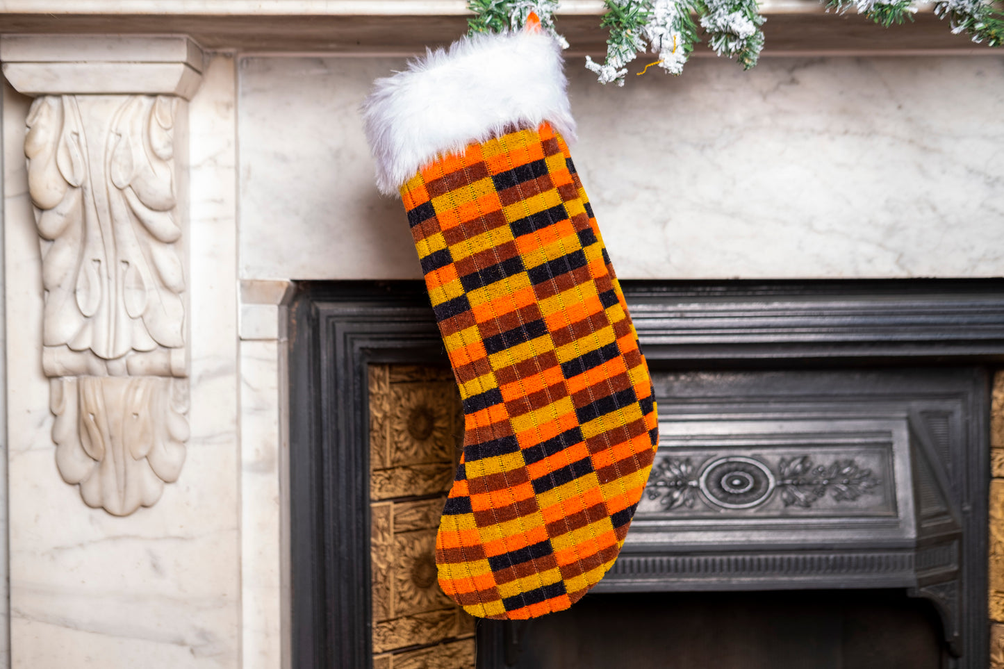London Bus and London Underground (Misha Black) District Line Moquette Christmas Stocking