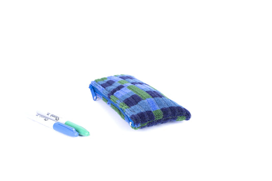 London Underground Victoria, Bakerloo & Northern Lines and London Buses – Blue Straub Moquette Pencil Case