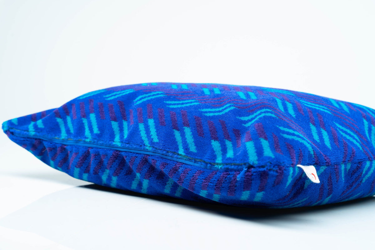 British Rail Network SouthEast Blue Blaze Moquette Cushion