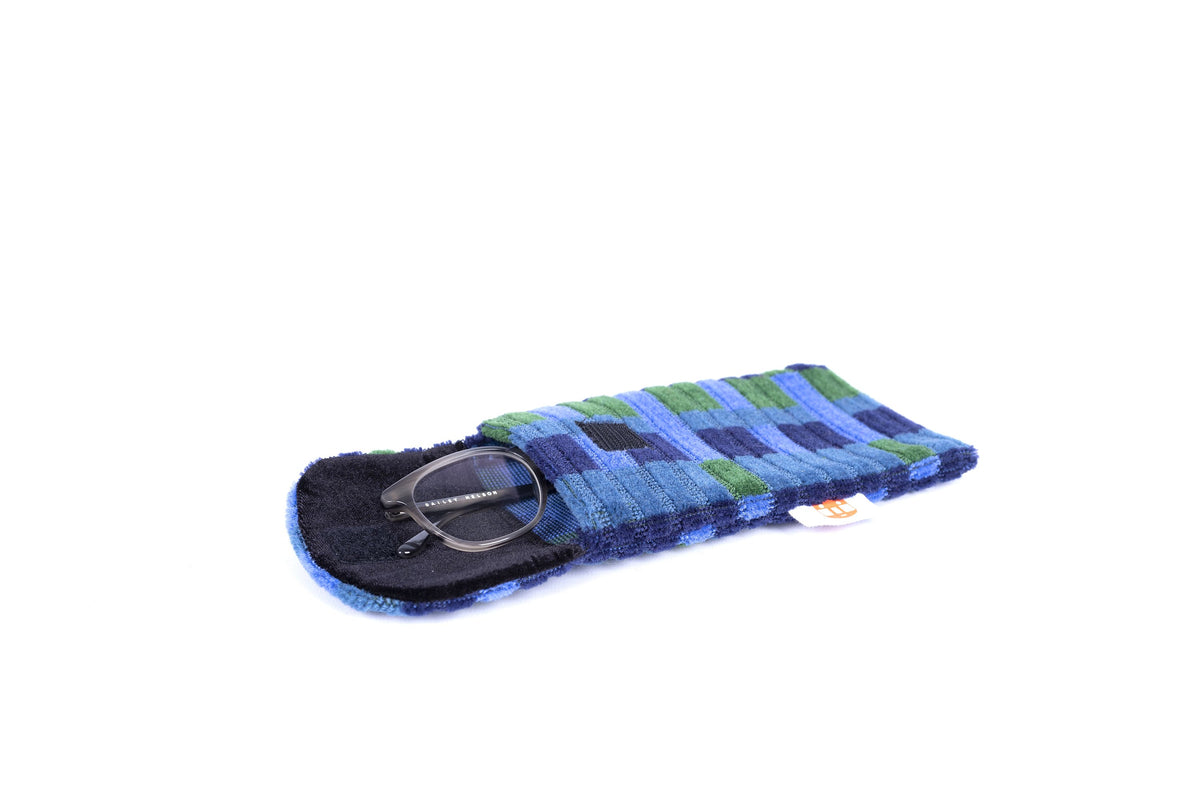 London Underground Victoria, Bakerloo & Northern Lines and London Buses – Blue Straub Moquette Phone & Glasses Case