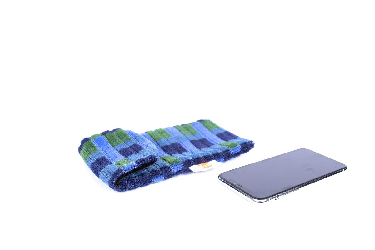 London Underground Victoria, Bakerloo & Northern Lines and London Buses – Blue Straub Moquette Phone & Glasses Case