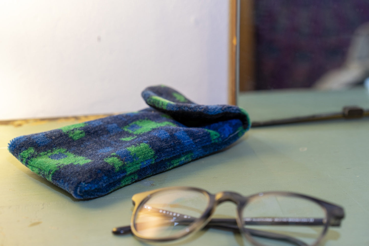 London Underground District Line (Green D78) Moquette Phone/Glasses Case