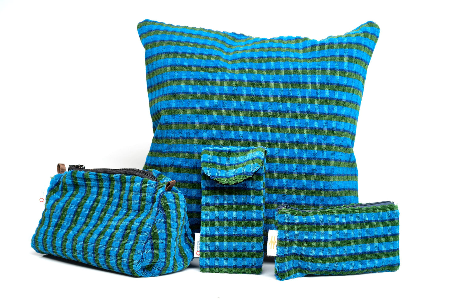 British Rail Bournemouth Blue Moquette Cushion