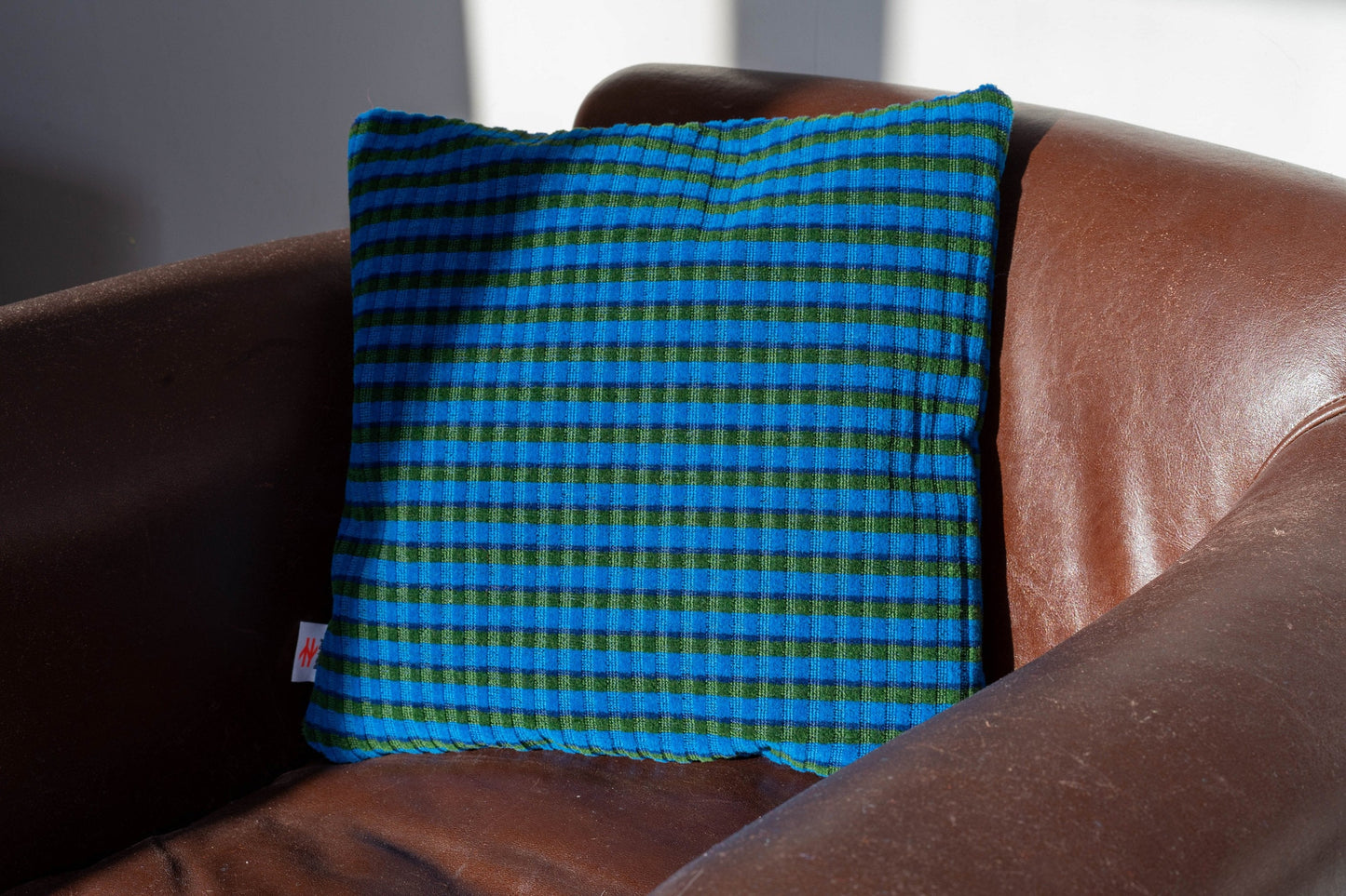 British Rail Bournemouth Blue Moquette Cushion