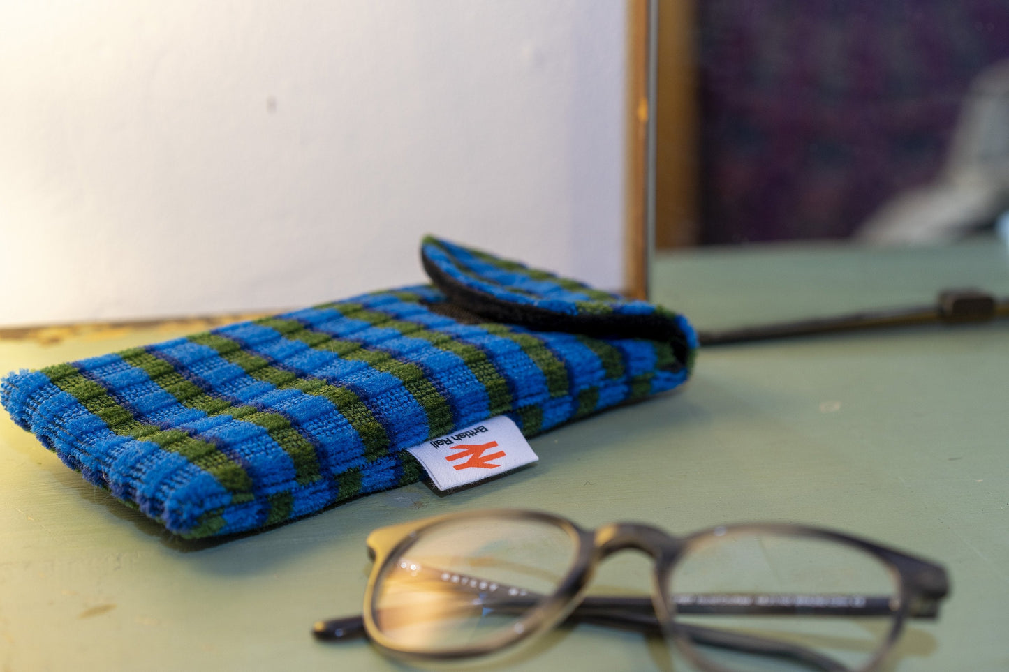 British Rail Bournemouth Blue Moquette Phone/Glasses Case