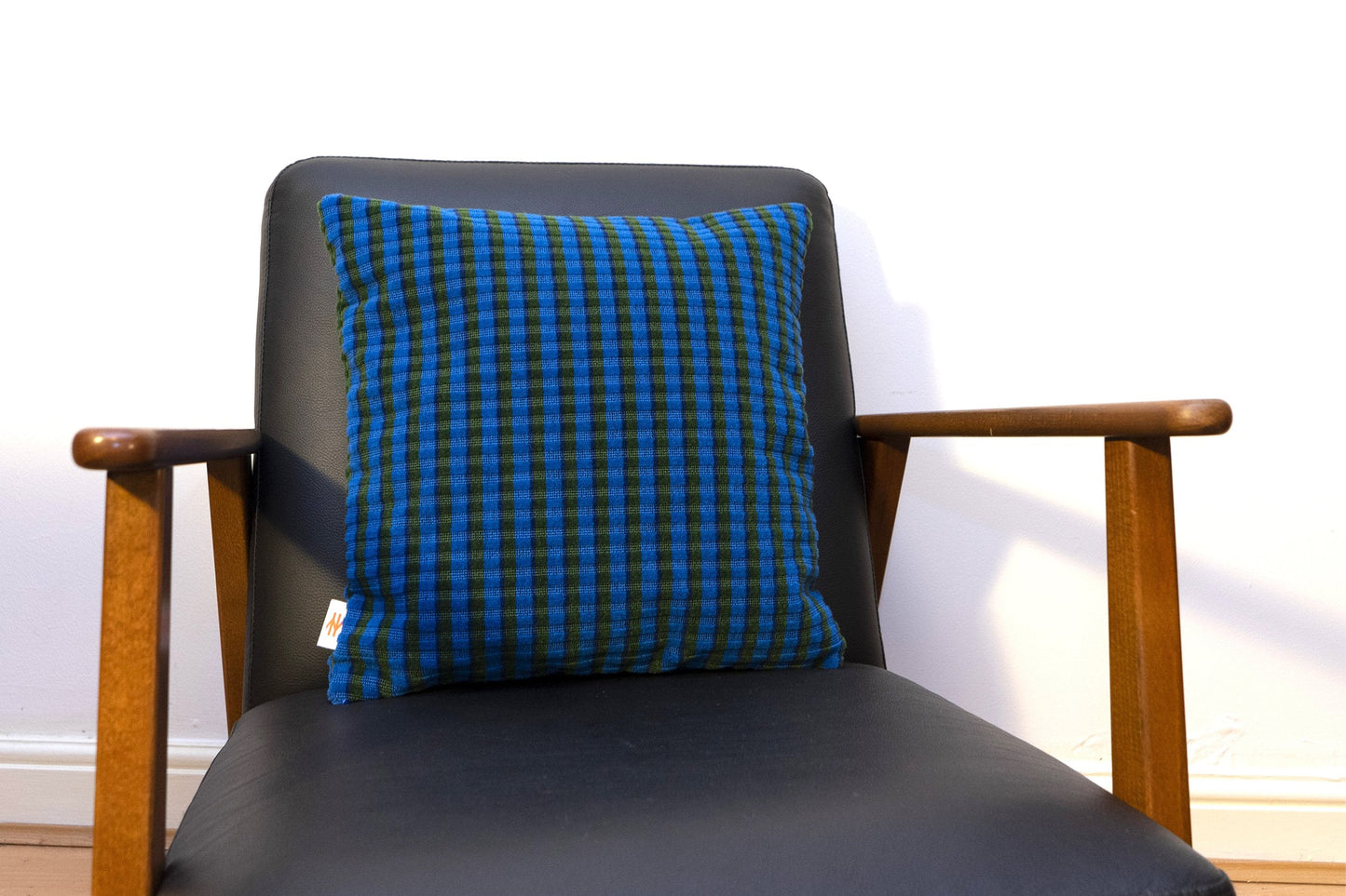 British Rail Bournemouth Blue Moquette Cushion