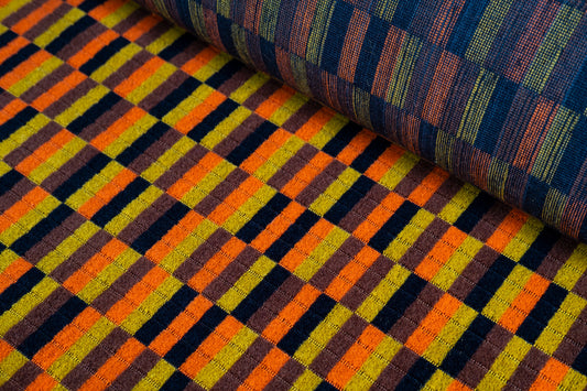 Custom Product using London Transport Bus and Underground (Misha Black) District Line Moquette Fabric