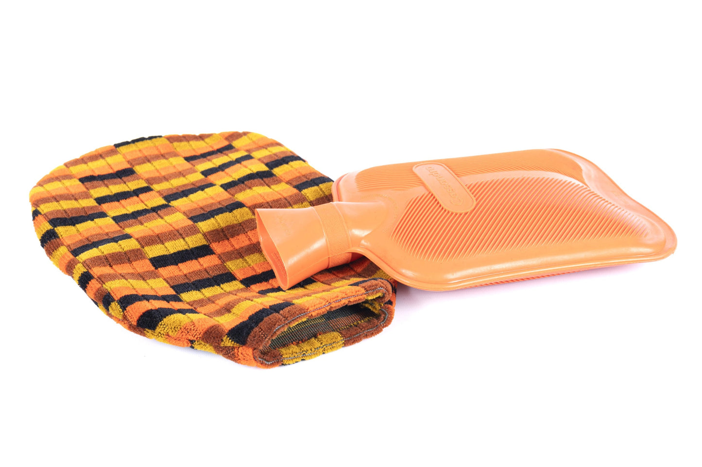 London Underground and Bus (Misha Black) District Line Moquette Hot Water Bottle Cover