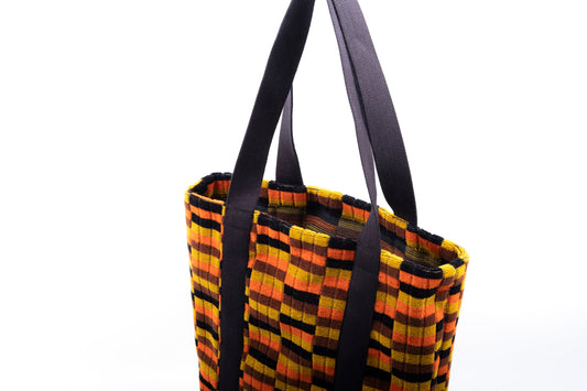 London Underground and London Bus (Misha Black) District Line Moquette Tote Bag