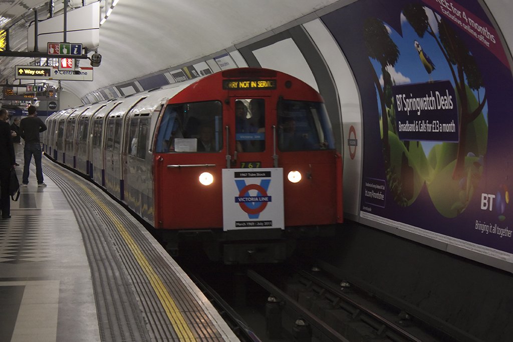 London Underground Victoria, Bakerloo & Northern Lines and London Buses – Blue Straub Moquette Cushion