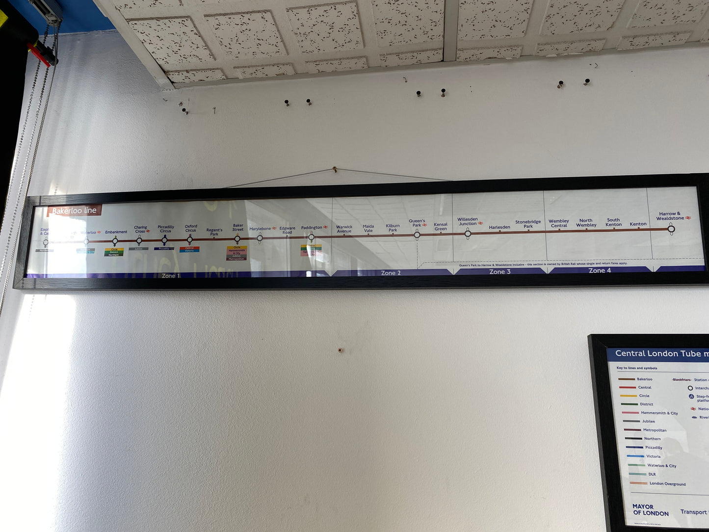 London Transport Bakerloo Line Route Map (Framed)