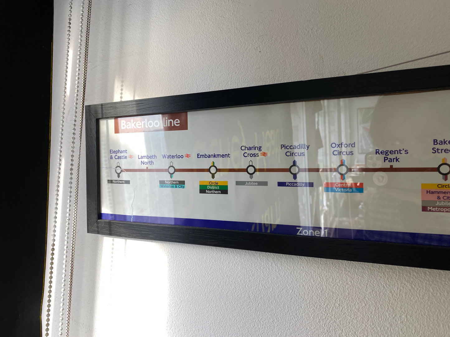 London Transport Bakerloo Line Route Map (Framed)