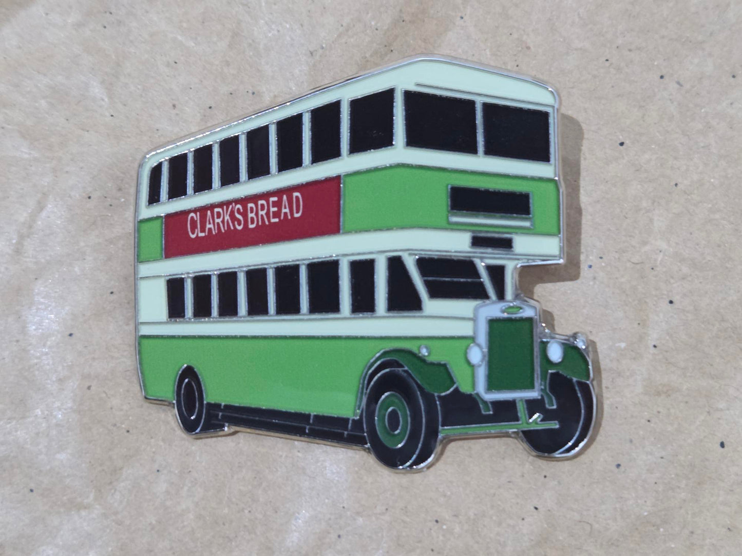 Southdown Double Decker Bus Enamel Brooch Pin Badge – Vintage British Transport Collectable