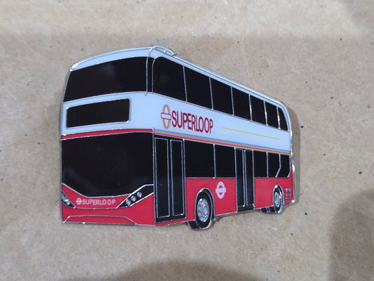 London Transport SuperLoop Bus Enamel Brooch Pin Badge