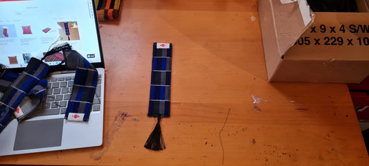 New bus for London blue Moquette Bookmark