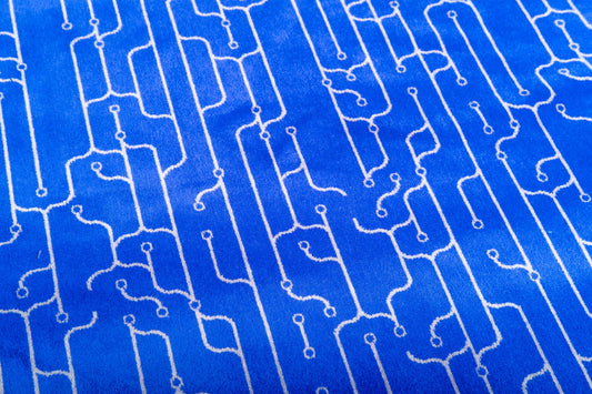 Eversholt Rail Blue Moquette Fabric Sold by the Metre