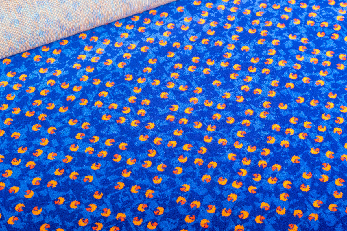 Stagecoach Bus Blue Beachball Moquette Fabric Sold by the Metre