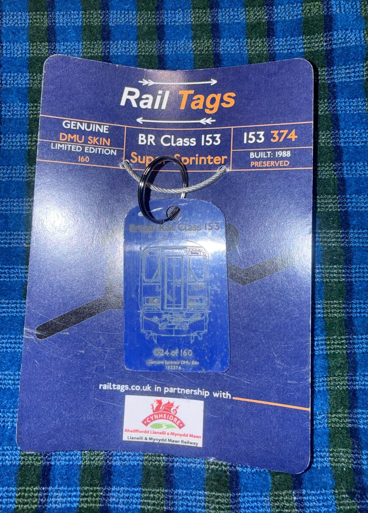 Rail Tags genuine British Rail Class 153 374 Caffi SuperSprinter tag and original presentation card, view 5