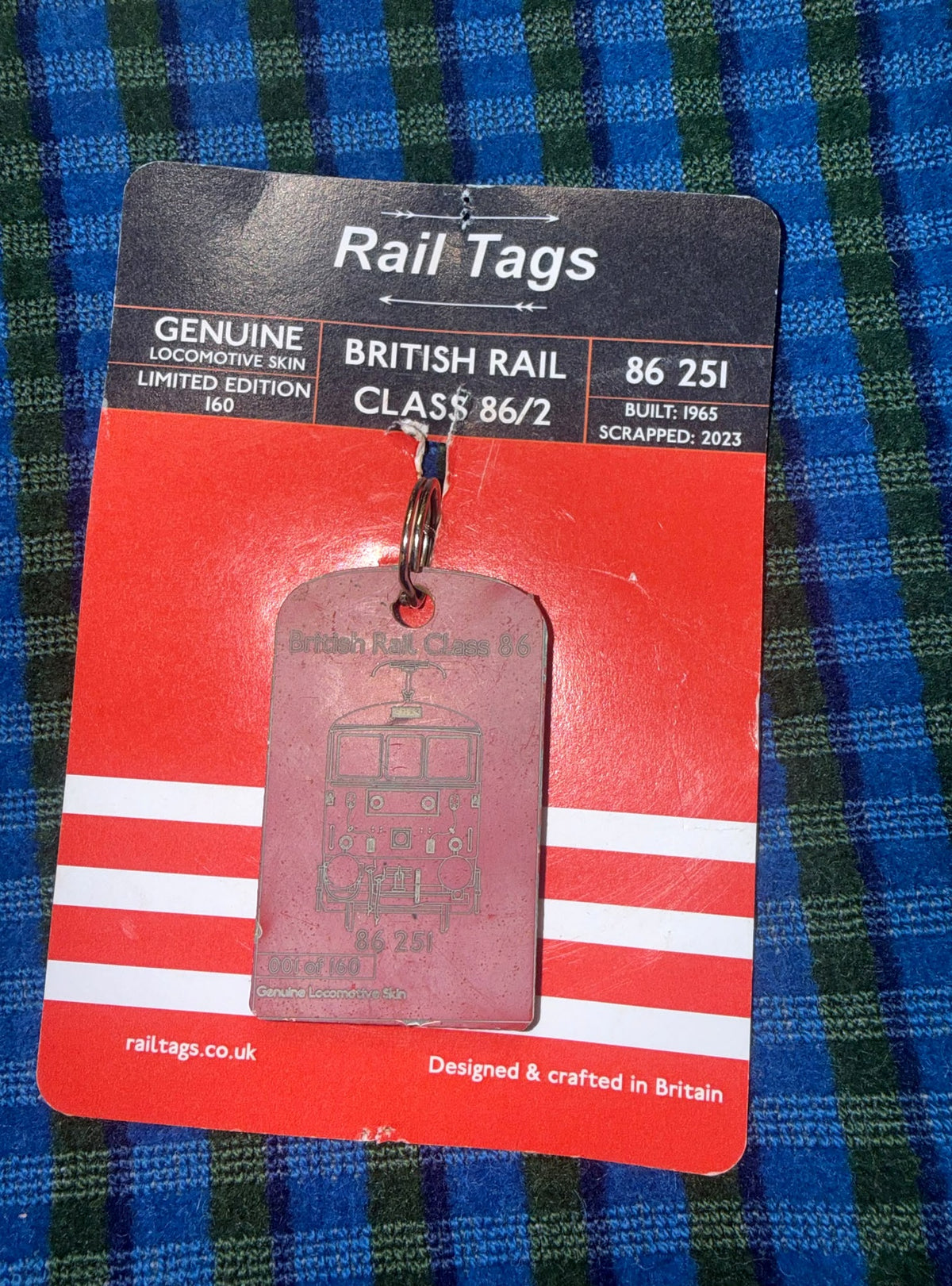 British Rail Class 86/2 Railtag and packaging