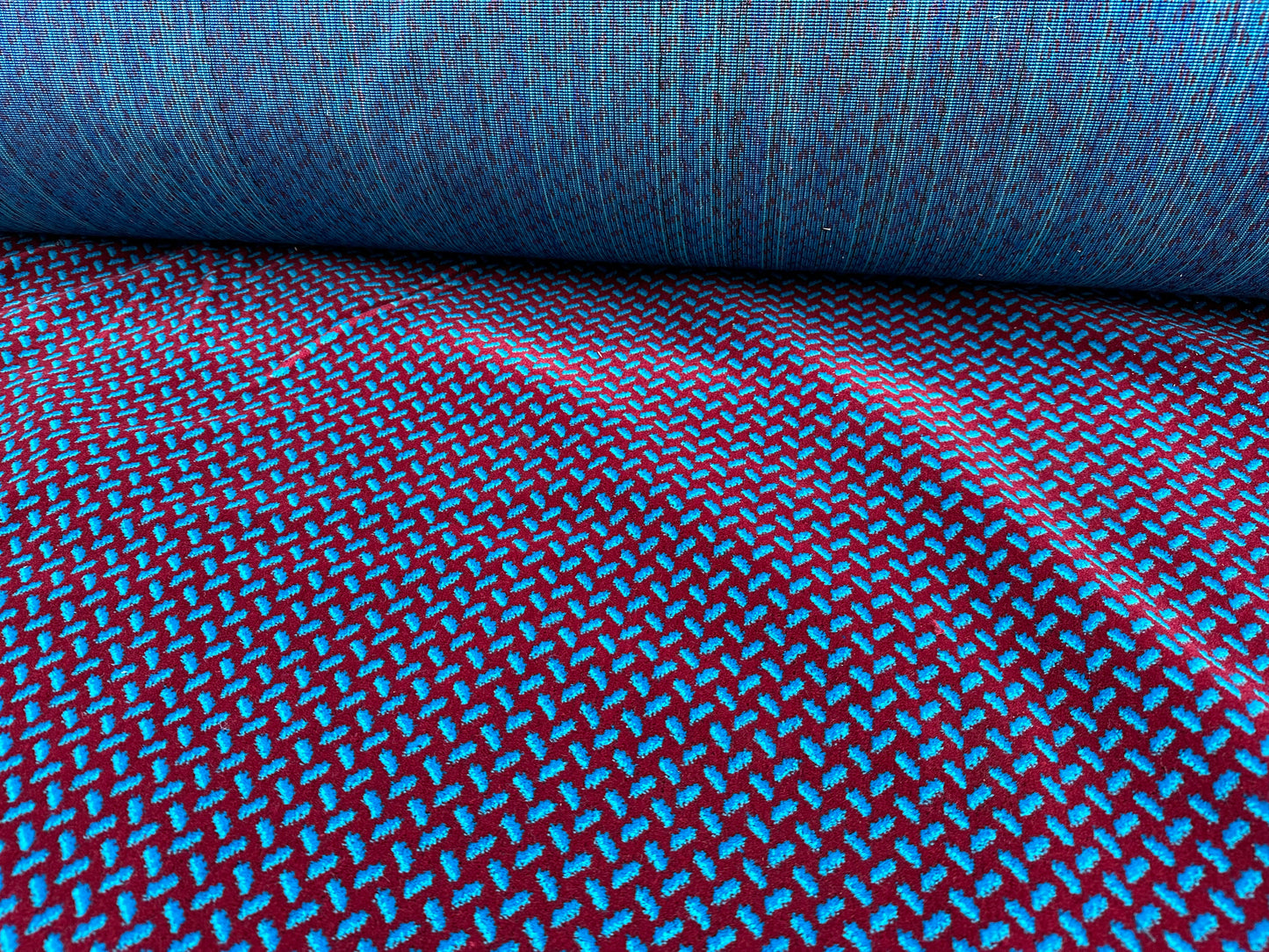 Red and Blue Rail Moquette