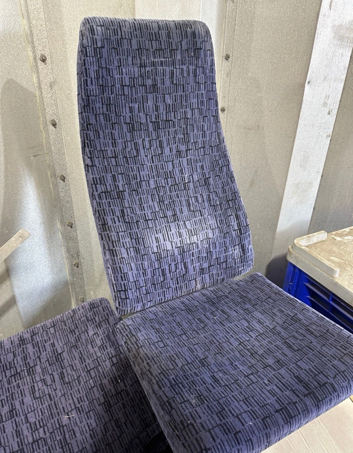 Class 465 Networker seat cushion set in blue patterned moquette