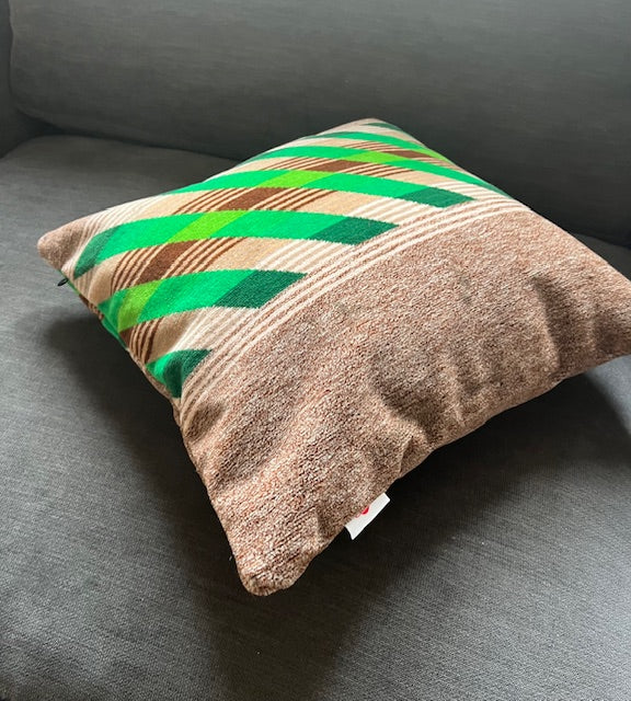 1980s London Bus Greenlines Moquette Cushion