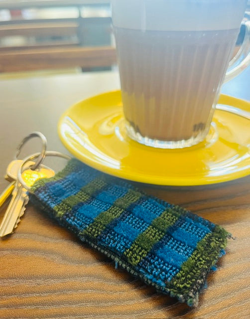 British Rail Bournemouth Blue Moquette Keyring
