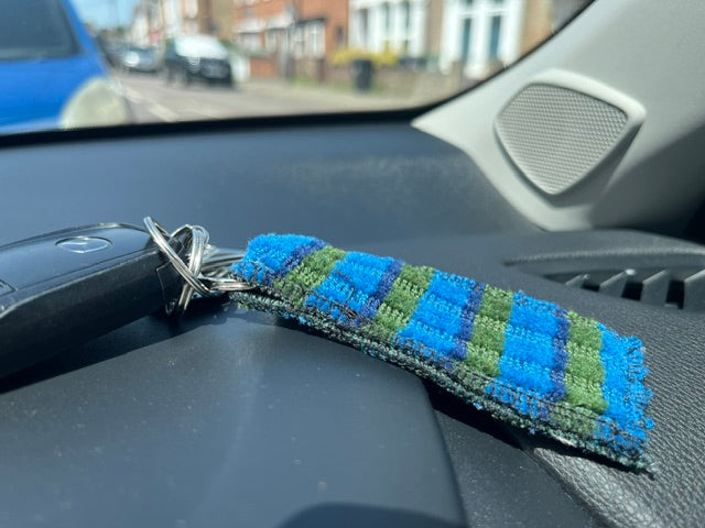 British Rail Bournemouth Blue Moquette Keyring