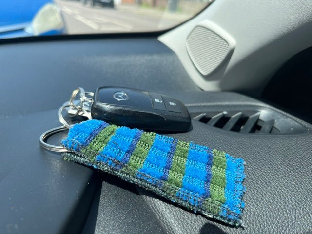 British Rail Bournemouth Blue Moquette Keyring