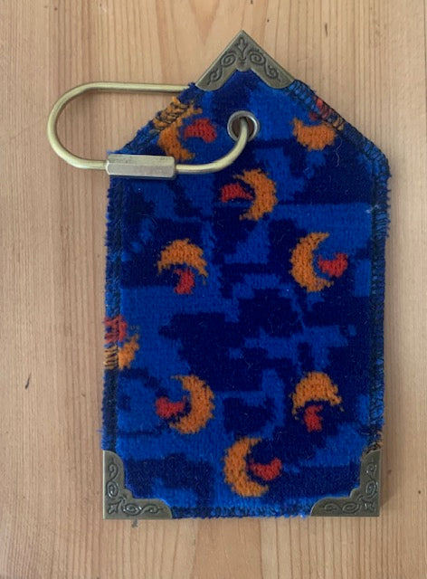 Stagecoach Bus Blue Beachball Moquette Luggage Label