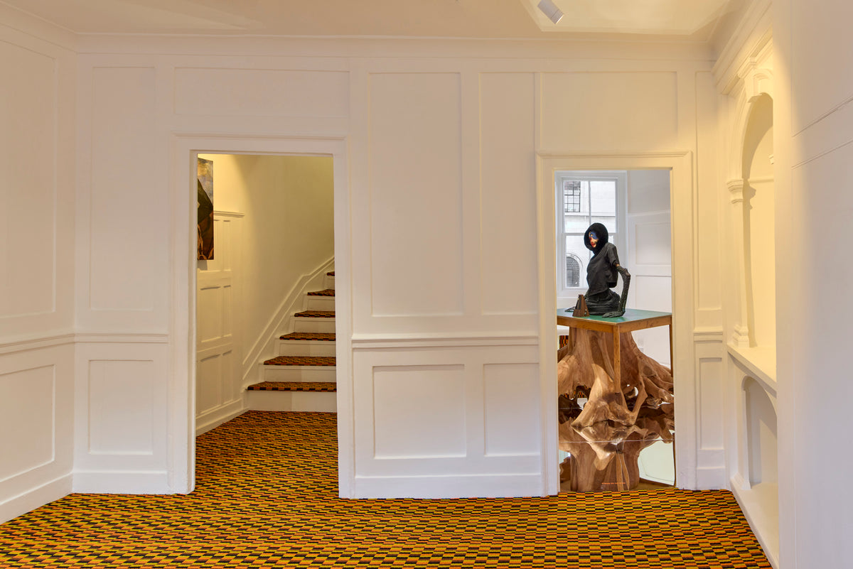 Exhibition room with Misha Black moquette fitted as floor covering