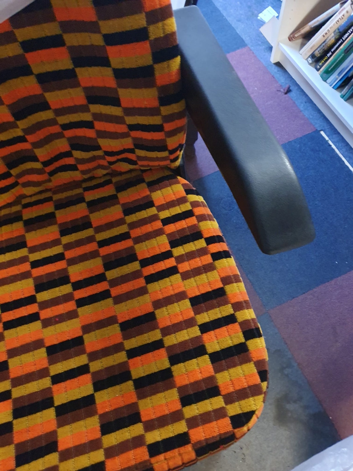 Restored London Underground driver's chair