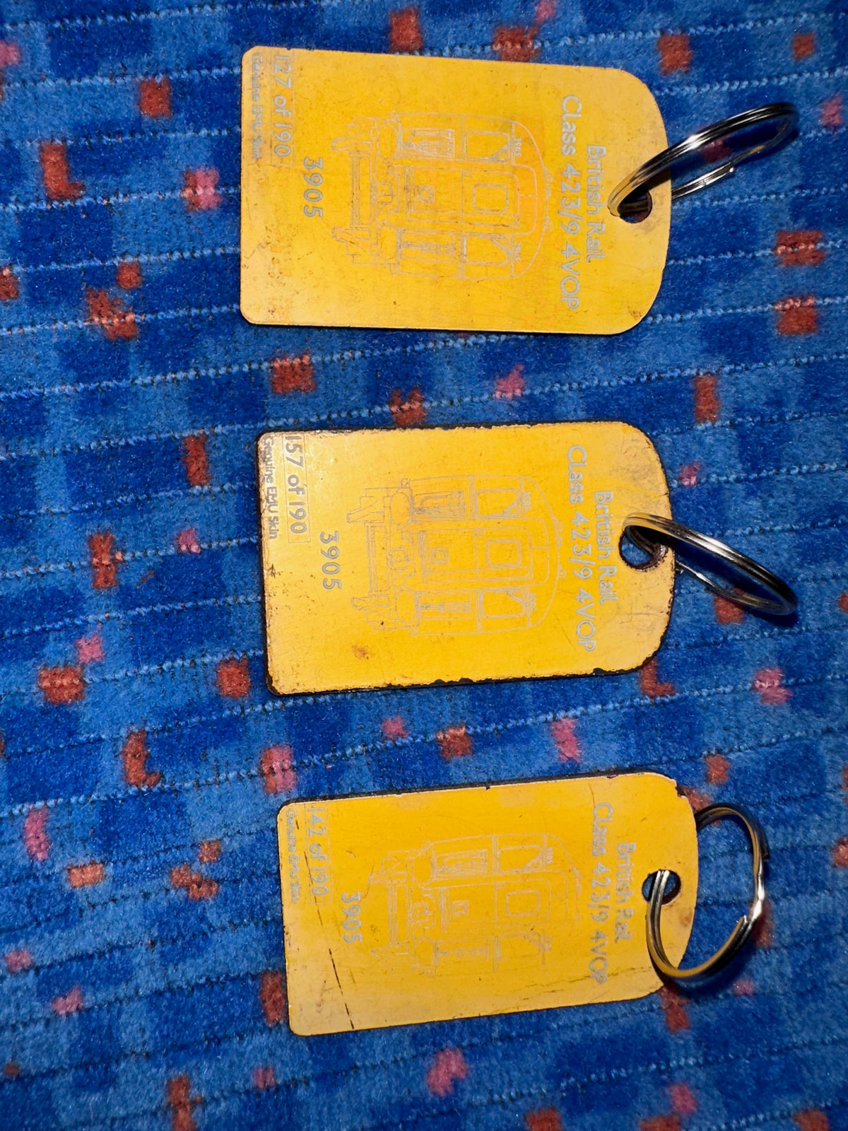 British Railway 1950's Slam Door Tags made from Railway cariage423/9 4 VOP Tag