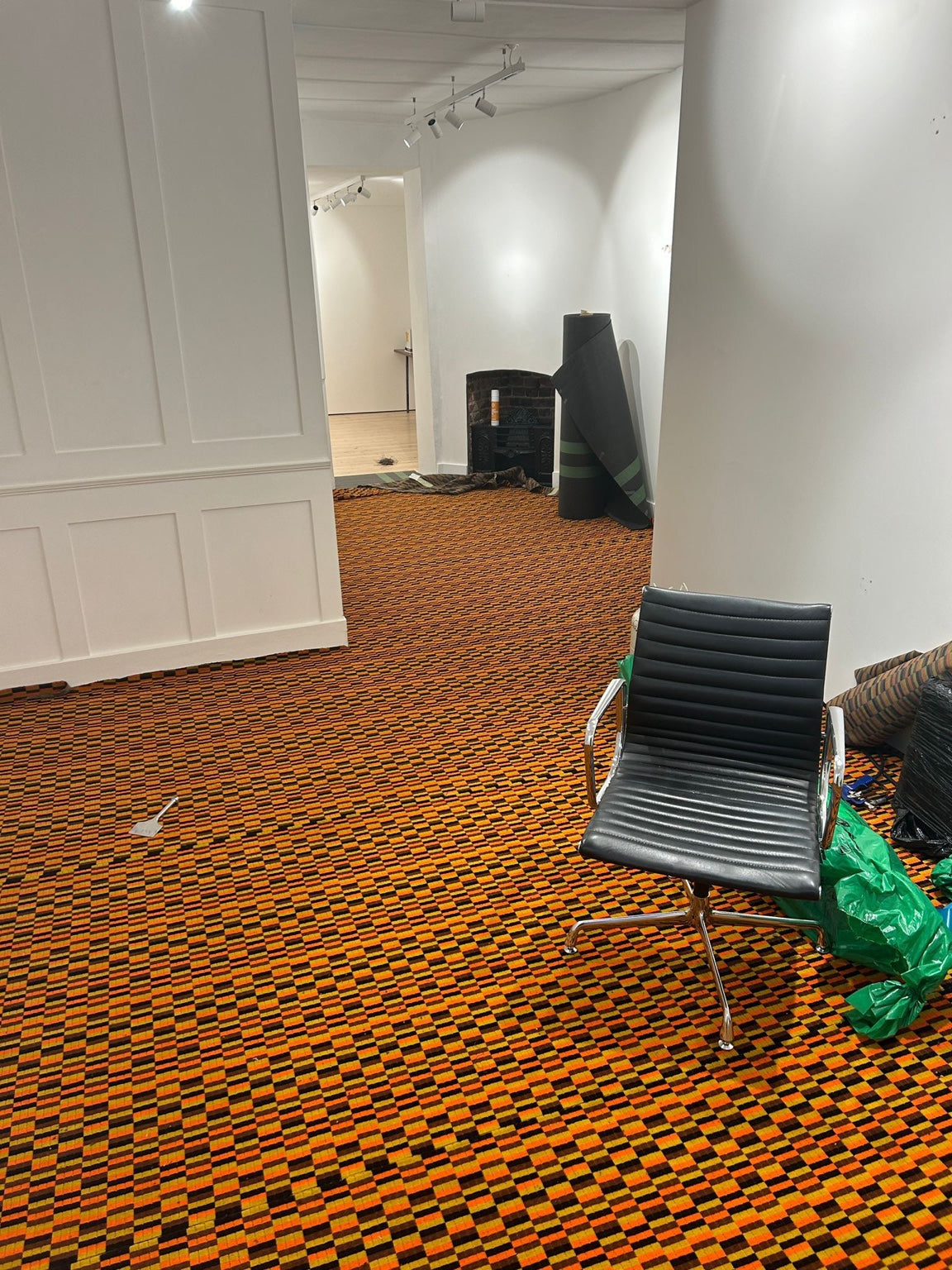 Temporary floor installation using Misha Black moquette