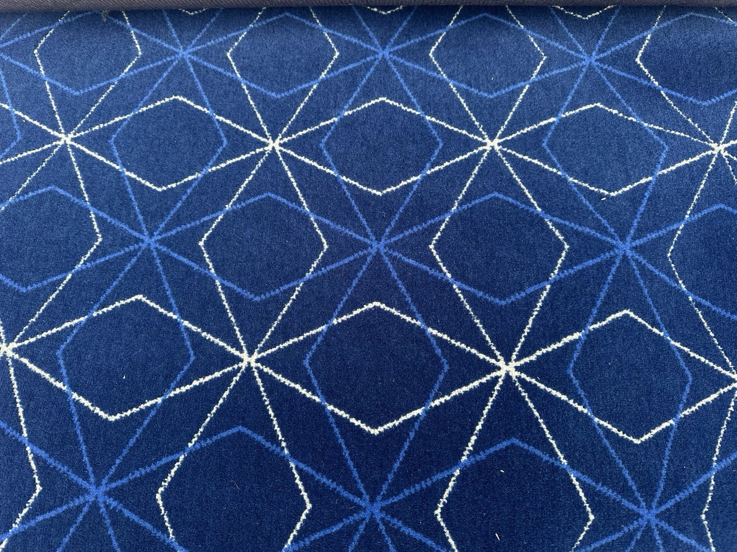Blue Geodes Bus/Coach Moquette Fabric Sold by the Metre