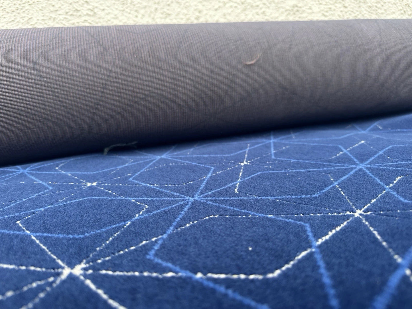 Blue Geodes Bus/Coach Moquette Fabric Sold by the Metre