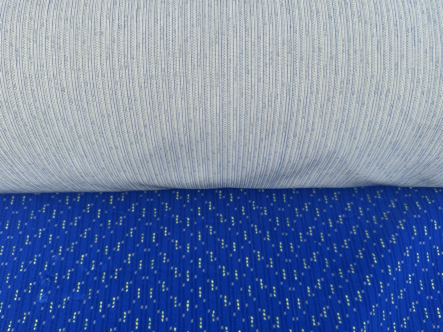 Blue Bobbles Bus/Coach Moquette Fabric Sold by the Metre