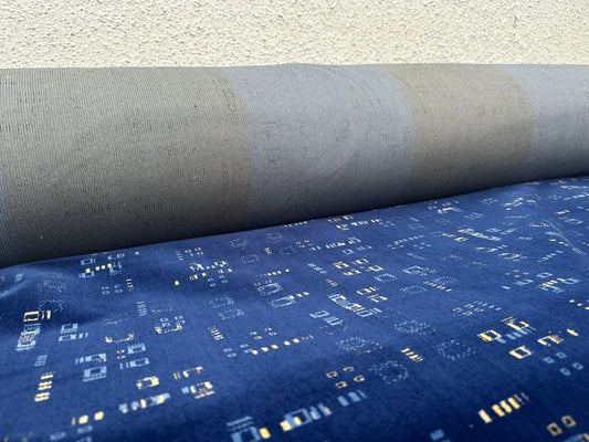 Blue Circuit Bus/Coach Moquette Fabric Sold by the Metre