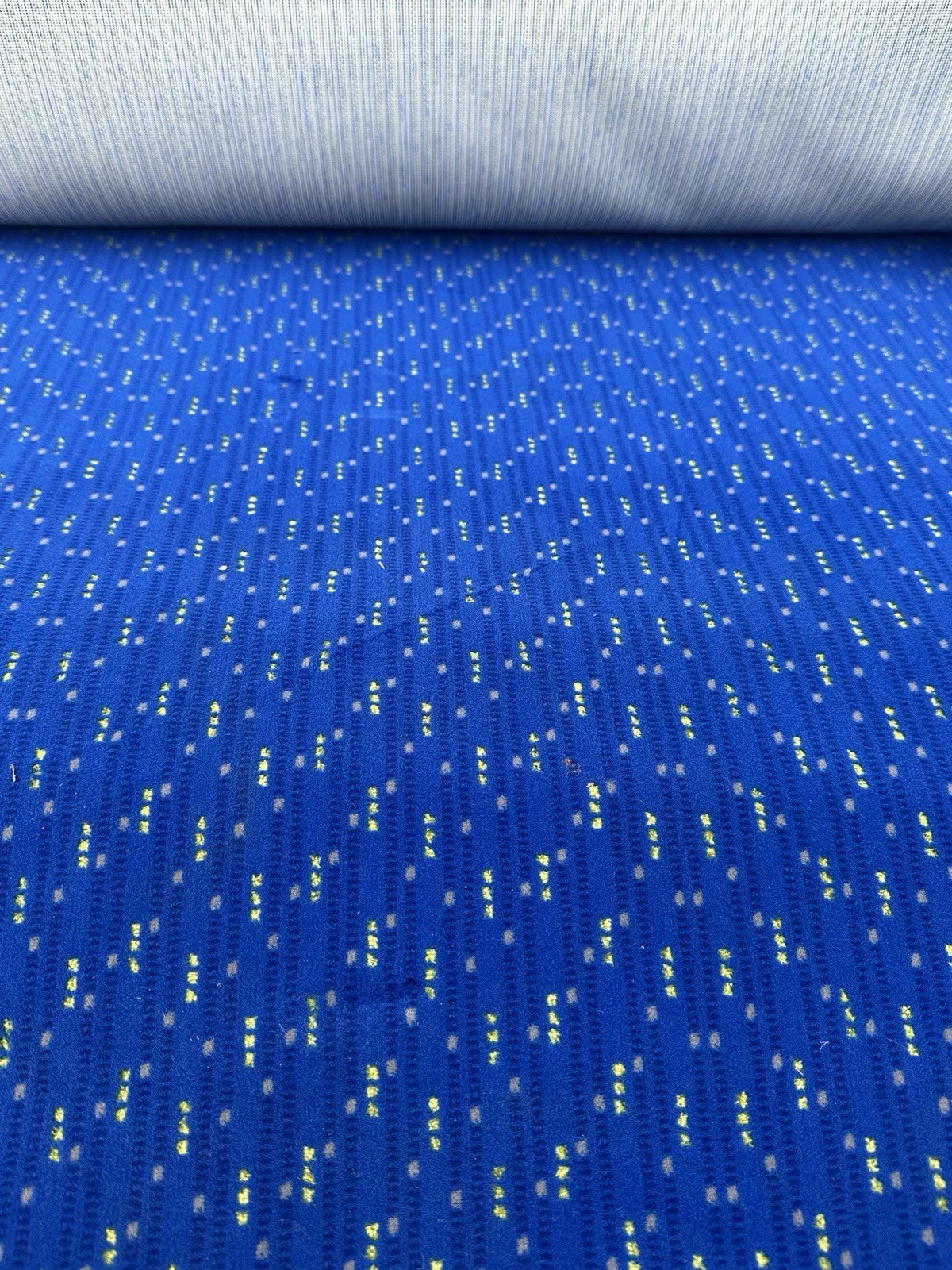 Blue Bobbles Bus/Coach Moquette Fabric Sold by the Metre