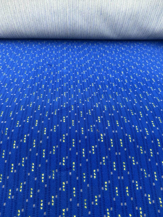 Blue Bobbles Bus/Coach Moquette Fabric Sold by the Metre