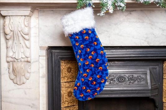Stagecoach Bus Blue Beach Ball Moquette Christmas Stocking