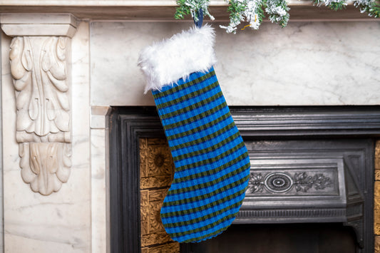 British Rail Bournemouth Blue Moquette Christmas Stocking