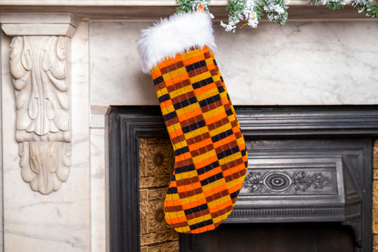 London Bus and London Underground (Misha Black) District Line Moquette Christmas Stocking