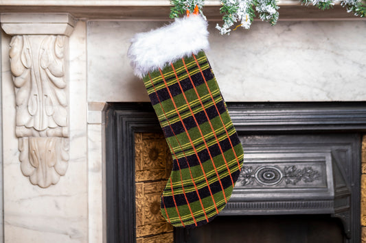 London Bus & London County Green Line (Greenlines) Bus Moquette Christmas stocking