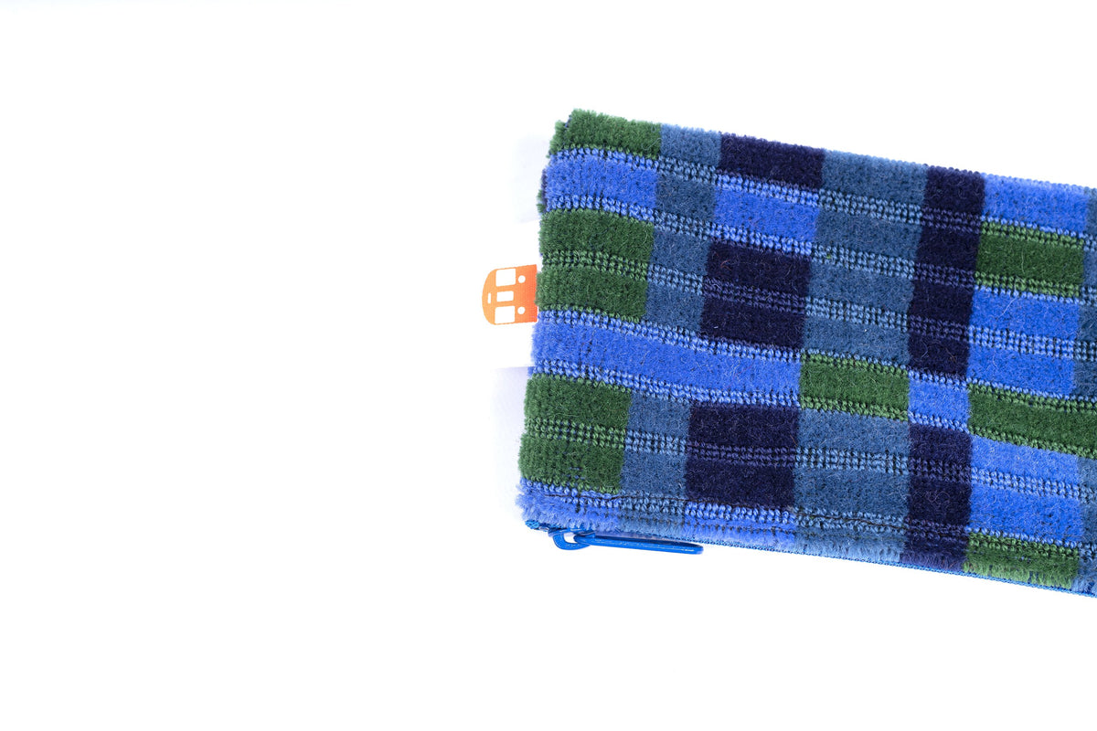 London Underground Victoria, Bakerloo & Northern Lines and London Buses – Blue Straub Moquette Pencil Case